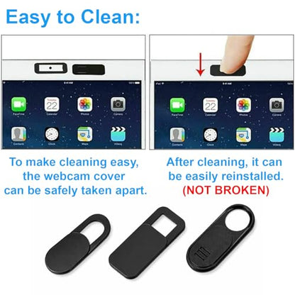 JOS California 9 Pack(3 Large + 3 Medium + 3 Small) 0.03 inch Ultra Thin Webcam Cover Slide Camera Blocker Protect Your Privacy Security for MacBook Air, Laptop, iPad, iMac, PC, iPhone - color: 9 PACK (3L+3M+3S) Black