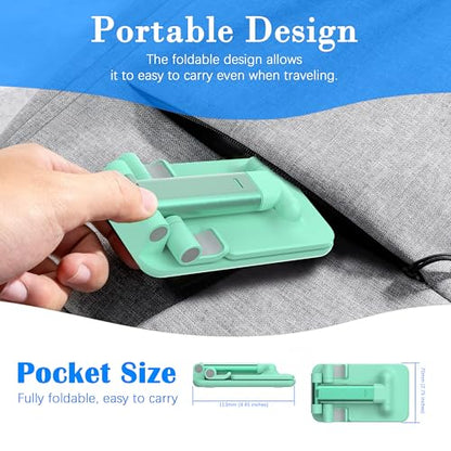 Cell Phone Stand, Adjustable Angle and Height Cell Phone Holder for Desk, Foldable and Portable, Anti-Slip Silicone Pad, Compatible with All Mobile Phones and 4-8 Inch Devices (Green&Green) - color: Green&Green
