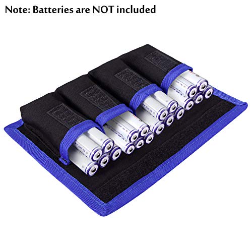 Meking DSLR Camera Battery Holder/Pouch/Case/Bag (4 Pocket) for AA Battery, Canon LP-E6 LP-E8 LP-E10 LP-E12 Battery, Nikon EN-EL14 EN-EL15 Battery, Sony NP-FW50 NP-F550 NP-FM500H Battery( 2Pcs ) - color: Blue 2pcs