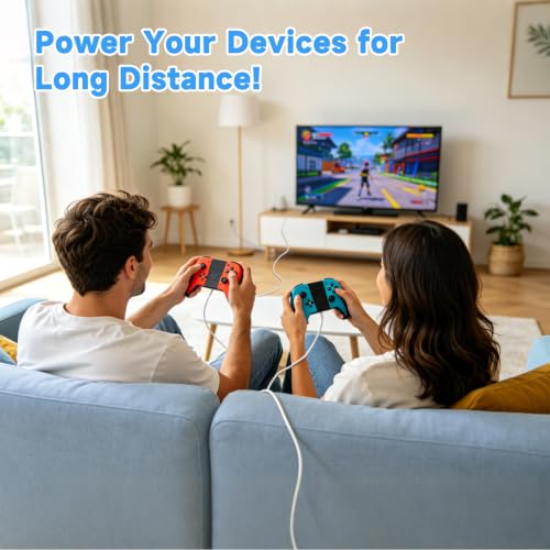 16.4ft/5M Long USB C Cable, Charging and Data Transfer, Durable USB A to USB C Power Charging Replacement Cord for Home Security Cameras, Phones, Switch Pro Controllers and More USB-C Devices-White - size: 16.4ft