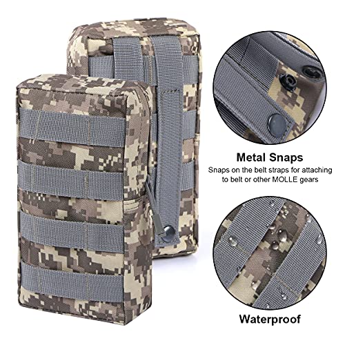 3 Pack Molle Pouch Combo Water Bottle Pouch Holder Tactical Molle Pouches Compact Utility Waist Bag Pack - color: Combo A:ACU