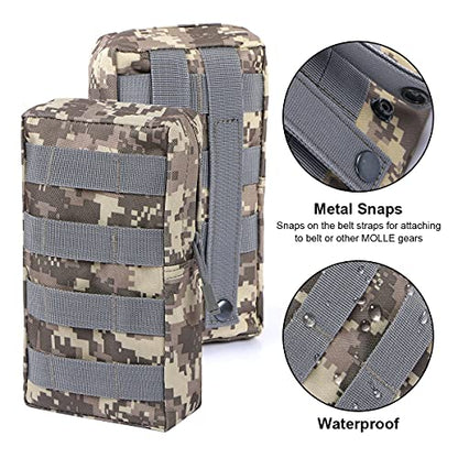 3 Pack Molle Pouch Combo Water Bottle Pouch Holder Tactical Molle Pouches Compact Utility Waist Bag Pack - color: Combo D:ACU