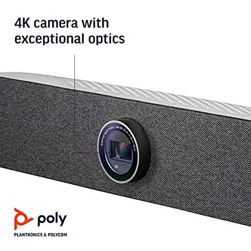 Poly Studio P15 Personal Video Bar - 4K Camera, Microphones & Speaker Solution With Premium Audio - Certified for Zoom and Teams (Renewed)