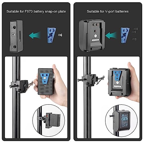 Fomito V-Lock Triangle Plate, Metal Alloy, Compatible with F970 Battery and V-Port Batteries, Includes Mounting Screws, Blue（Two-piece Set） - color: Blue, size: VK-V