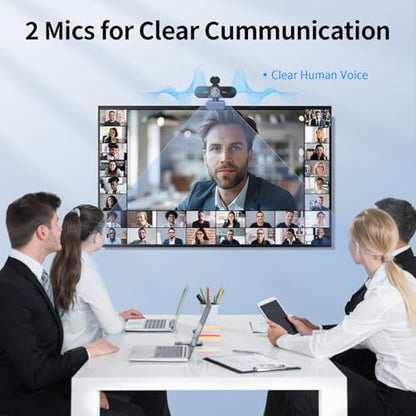 EMEET NOVA 4K Webcam with Tripod - 4K UHD, PDAF Autofocus, Adjustable Heights with 360° Swivel Head, 2 Noise-Cancelling Mics, USB Plug&Play, Privacy Cover, Ideal for Online Meetings&Live Streaming - style: 4K Tripod 360° Swivel