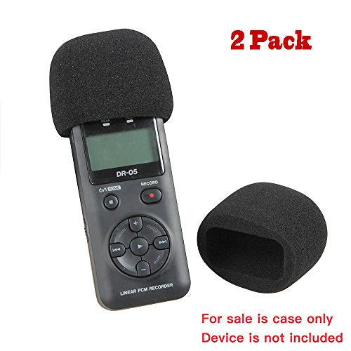 Hermitshell 2 Pcs Foam Windscreen Fits TASCAM DR-05 / Tascam DR-05X / TASCAM DR-07X / TASCAM DR-07XP Portable Digital Recorder