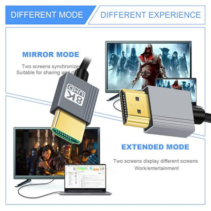 Cable HDMI 2.1 Male to HDMI Male 8K 60hz Stretch Coiled Cable for HDTV Computer Laptop Monitor (100cm) - style: HDMI Straight Type