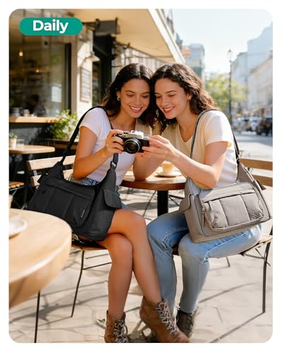 BAGSMART 2 in 1 Puffy Camera Sling Bag for Photographer, Everyday Shoulder Crossbody Bag with Pockets Digital Camera Case for DSLR/Mirrorless, Dark Pink - color: Dark Pink