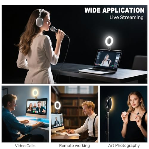 Anautin Ring Light for Video Conference Lighting,360°Adjustable,Portable LED Video Conference Lighting for Monitor,Laptop&Desktop Computer,Streaming Light for Zoom Meetings, Selfie Makeup, Video Calls