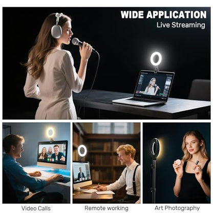 Anautin Ring Light for Video Conference Lighting,360°Adjustable,Portable LED Video Conference Lighting for Monitor,Laptop&Desktop Computer,Streaming Light for Zoom Meetings, Selfie Makeup, Video Calls