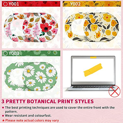 Laptop Camera Cover Slide Cute, Ultra Thin Webcam Cover for iPhone iPad MacBook Pro Computer iMac Cell Phone PC Accessories, Camera Blocker Slider, Great for Privacy - Flowers (3*Flowes) - color: Flowes