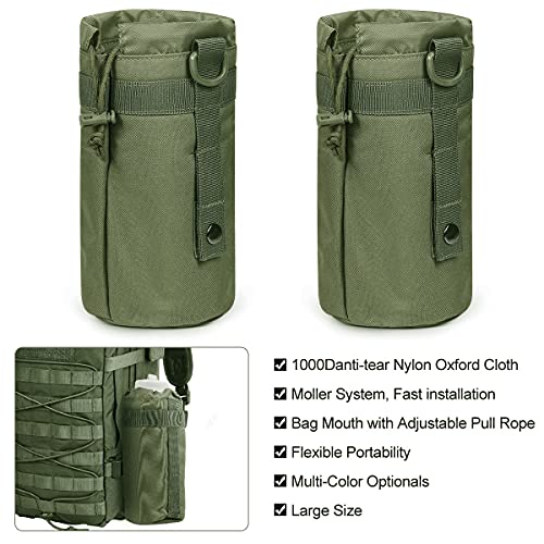 3 Pack Molle Pouch Combo Water Bottle Pouch Holder Tactical Molle Pouches Compact Utility Waist Bag Pack - color: Combo A:Green