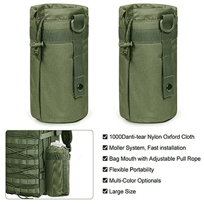 3 Pack Molle Pouch Combo Water Bottle Pouch Holder Tactical Molle Pouches Compact Utility Waist Bag Pack - color: Combo A:Green