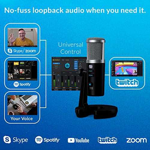 PreSonus Revelator USB Condenser Microphone for podcasting, live streaming, with built-in voice effects plus loopback mixer for gaming, casting, and recording interviews over Skype, Zoom, Discord - style: Revelator USB-C Condenser Mic