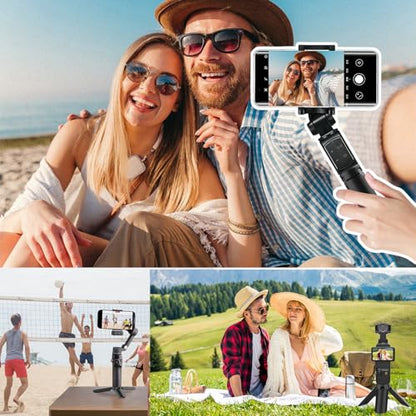 GeeRic Mini Tripod Compatible with DJI OSMO Pocket 4/3, Stable Portable Pocket Stand, Desk Small Handheld Selfie Stick with 1/4" Screw - color: Black