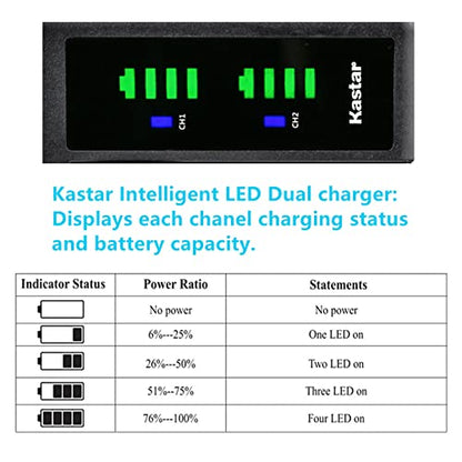 Kastar 1-Pack NP-F550 / NP-F570 Battery and LTD2 USB Charger Compatible with Neewer Advanced 660 Dimmable Bi-Color LED Pane Light, P200 CRI97+ RGB LED Video Light, P280 CRI97+ RGB LED Video Light - size: 1 Charger + 1 Battery