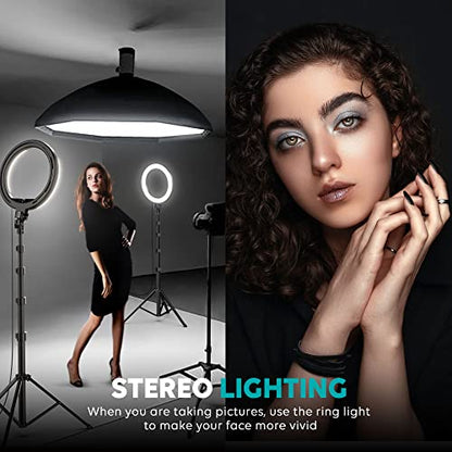 Weilisi 10" Ring Light with Stand 72'' Tall & Phone Holder,38 Color Modes Selfie Light with Tripod Stand,Stepless Dimmable/Speed LED Ring Light for iPhone & Android,YouTube, Makeup,TIK Tok - color: RGB colors