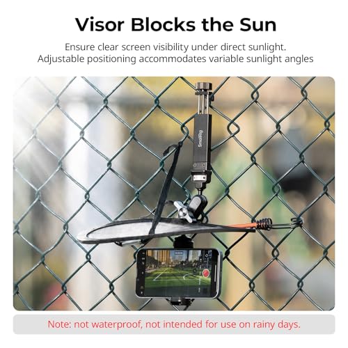 SMALLRIG Baseball Fence Mount for Game Changer, Phone & Action Camera Mount Kit with Phone Holder, Clamp, Magic Arm, Adapter Base, Sun Shade, Rope, Bag, for DJI, for GoPro, for Insta360-5726