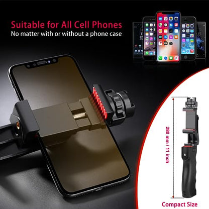 Zeadio Wireless Smartphone Stabilizer, Vlogging Video Handle Grip, with Clamp Mount and Remote Shutter for iPhone and Android Phone and Other Smartphone