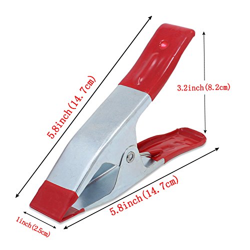 ESUMIC® 4 x6 inch A Metal Spring Clamps, Heavy Duty Spring Metal Spring Clamps, Rubber Coated Tipped Grip Holder For Camping Tarpaulin (Red) (4 -Piece) - color: 6inch 4pcs