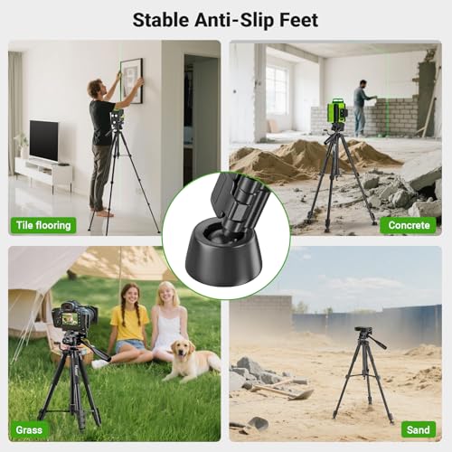 Huepar Tripod 50-inch Extendable Height Tripod Use with Laser Level, Point Lasers, Lazer Distance Measures, 1/4" and 5/8" Thread Mount for for Varieties Tools, Outdoor and Indoor T13A - size: 50-Inch