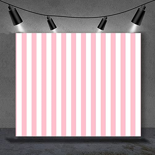10x10ft Pink Stripes Backdrop Pink Girl Theme Backdrop Adult Lovers Artistic Portrait Background Taking Photos of Children Birthday Party Fabric KU230 - color: Pink, size: 10x10FT