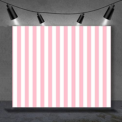 10x10ft Pink Stripes Backdrop Pink Girl Theme Backdrop Adult Lovers Artistic Portrait Background Taking Photos of Children Birthday Party Fabric KU230 - color: Pink, size: 10x10FT