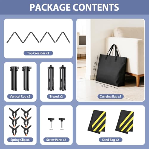 Backdrop Stand 10x7.5ft, Height Adjustable and Width Adjustable Backdrop Stand, Back Drop Stand for Balloon Arch, Photo, Parties