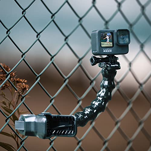 Suptig Jaws Flex Clamp Mount Gooseneck Mount for GoPro Mission Pro Gopro Hero 13 Hero 12 Hero 11 Hero 10 Hero 9 Hero 8 Hero 7 Hero 6 Hero 5 Hero 4 Session Hero 3 Akaso DJI osmo Arlo Action Camera.