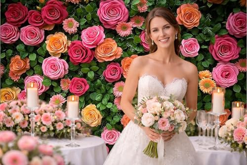 7X5ft Floral Backdrop for Photography Valentine's Day Backdrop Wedding Backdrops Spring Flower Photography Backdrop Mother's Day Backdrops for Photographers Studio Props 049 - size: 7x5ft