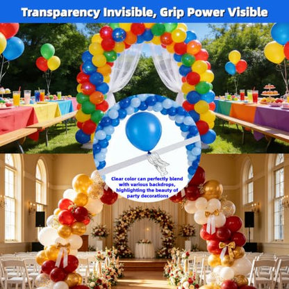 10 Pack Balloon Arch Clips, 3.5" Heavy Duty Transparent Plastic Spring Clamps, Large Backdrop Clips for Birthday Wedding Party Decoration, Backdrop, Photo Studio & Craft Supplies
