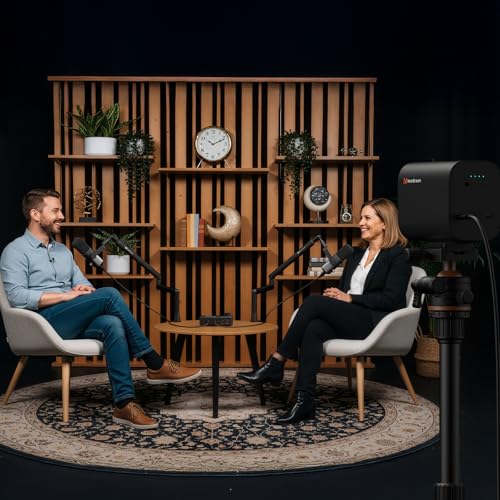 NearStream PodKit Duo, Podcasting Duo Kit with 2 VM20 Streaming Camera, 2 AM25X Microphone, 2 ST20 Mic Boom Arm, 1 AMIX40U Audio Mixer, 2 Camera Tripod and 2 XLR Cables - style: Podcasting Duo Kit