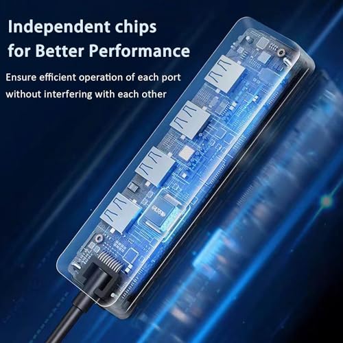 USB Hub 4 Port, VIENON USB 3.0 Hub USB Splitter for Laptop, USB Port Extender USB A Hub for PC, Desktop, Xbox, PS4, Flash Drive, Printer, Keyboard, Mouse, HDD, Plug and Play - size: 1FT