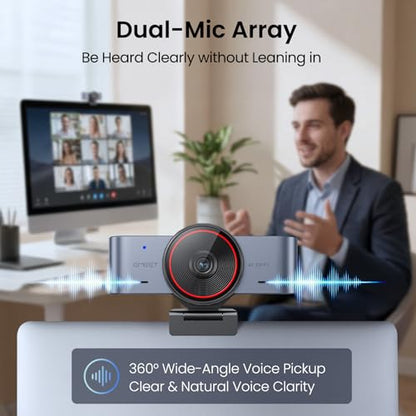 EMEET C960 Ultra 4K Webcam for Mac & PC, 1/1.5" Large Sensor, Metal Body, 0.2s Autofocus, DRC, Whiteboard Mode, Built-in Privacy Cover, 2 Mics, USB Webcam 4K for Meetings, Streaming & Content Creation - style: 4K Ultra