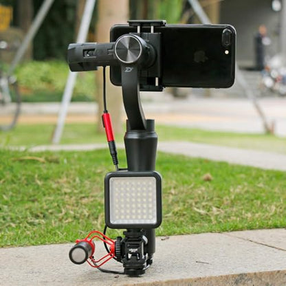 ULANZI PT-3 Triple Cold Shoe Mounts Plate Microphone Led Video Light Extension Bracket Microphone Stand Rig Compatible for DJI OSMO Mobile 3 2 OM 4 Zhiyun Smooth 4/Feiyu Vimble 2 Gimbal Stabilizer