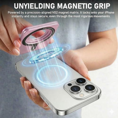 IST IDEA for Magsafe Tripod, Tripod for iPhone Lightweight Aluminum Alloy & Angle Adjustment & Strong Magnets iPhone Tripod Stand Compatible with 17/16/15/14/13/12 (Included Metal Ring) - color: Pink