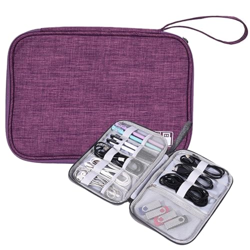 Organizer Case Small Electronic Devices USB Charger Accessories Mouse Phone Cable SD Power Bank Earphone - color: Medium-Purple