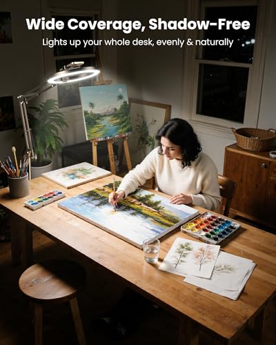 Ring Light with Stand Tripod for iPhone – Upgrade 1800 Lumens 10” Overhead Phone Tripod with Light, 2X Brighter Lighting for Video Recording, TikTok, YouTube, Streaming & Content Creator Essentials - size: 70.8" tall - Clip-On (High Brightness)