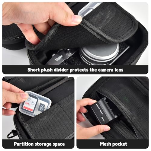 GWCASE Custom Camera Travel Case for Fujifilm X100VI Camera, Premium EVA Shell with Protective Dividers, Mesh Pockets for Fujifilm X100VI Accessories. Detachable Shoulder Strap & Handle (Case Only) - style: For Bare Device