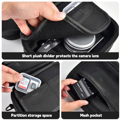 GWCASE Custom Camera Travel Case for Fujifilm X100VI Camera, Premium EVA Shell with Protective Dividers, Mesh Pockets for Fujifilm X100VI Accessories. Detachable Shoulder Strap & Handle (Case Only) - style: For Bare Device