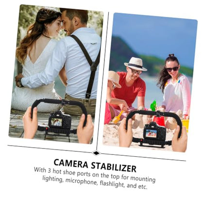 Zerodeko Foldable Dual-Handle Smartphone Video Rig Stabilizer for Handheld Camera Support Bracket, Compatible with Various Smartphones, Professional Video Recording Grip for Vloggers