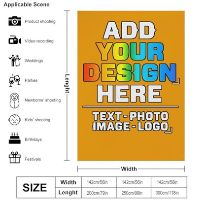 Custom Photography Cloth Design Your Own Photo Logo Text Personalized Backdrops Non-Reflective Non-Penetrating Photoshoot Background Screen Portrait Studio Photobooth Drops 56 X 79 Inches, Croci - color: Croci, size: 56"×79"