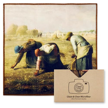 Large Microfiber Cleaning Cloths [5 Pack] – Classic Art “Gleaners” Design, Premium Lens Cleaning Cloth for Cameras, Glasses, Screens & Electronics - color: Gleaners, size: 5 Pack