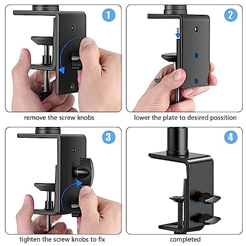 2 Pack Streaming Key Light with Desk Stand C-Clamp Stand Dimmable Video Panel Light for Video Recording Conference Webcam Laptop Zoom