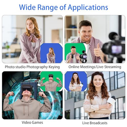 Portable Green Screen - 56" Greenscreen Backdrop with Stand & Reversible Blue Screen for Streaming, Gaming, Zoom & Video Chat