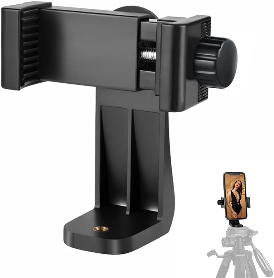 Phone Tripod Mount Adapter/Universal Tripod Phone Holder Stand, Fits Any Smartphone, 1/4" Screw, Rotating Vertical & Horizontal, Compatible with for Selfie Stick Monopod - style: 1) Rotating Phone Mount