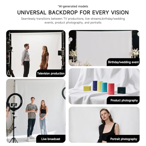 YSKE-Professional White Photography Backdrop10X7ft - Machine Washable Seamless Background for Studio & Video - color: White, size: 10X7