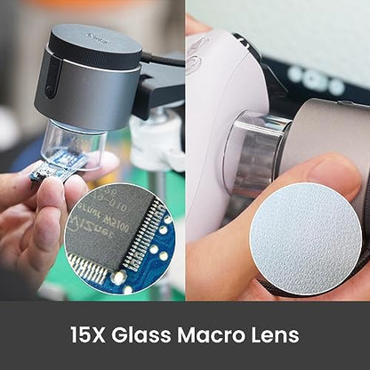 BenQ ideaCam S1 Plus: Live Demo Webcam with 15x Zoom Lens, Marco Handheld Document Camera for Flexible Demonstration, Remote Work, and Product Inspection. - style: ideaCam + 15X Macro Lens