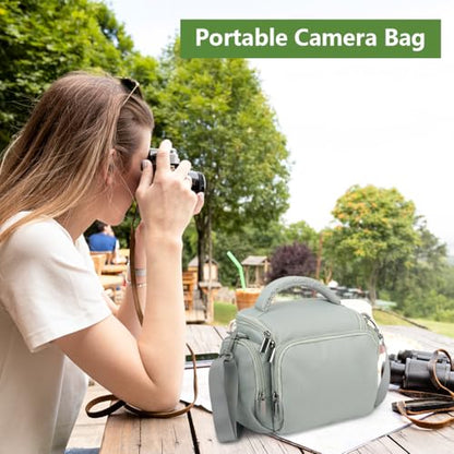 Ainiv DSLR Camera Bag, Waterproof Anti-Shock SLR Camera Case, Large Adjustable Shoulder Strap Camera Backpack, Portable Crossbody Single Shoulder Backpacks Compatible with Canon, Sony, Nikon, Grey - color: Grey
