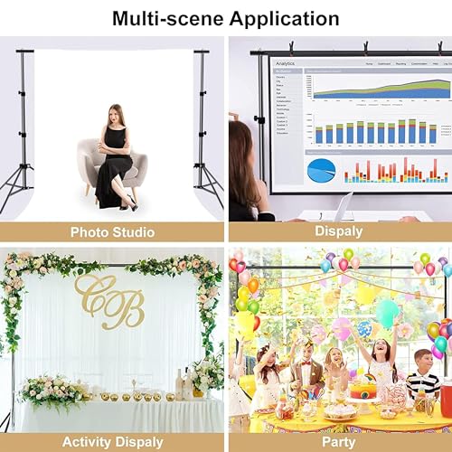 Backdrop Stand 10x7ft(WxH) Photo Studio Background Stand Support System Backdrop Support Kit, for Photography, Advertising Display, Parties Decoration - size: 10x7ft(WxH)